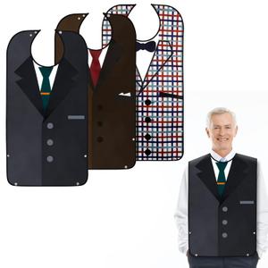 TaTazon Adult Bibs, Bibs for Men Eating Washable, Reusable Adult Clothing Protectors with Crumb Catcher (Style 1)