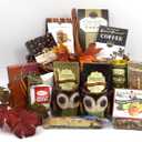 Gift Basket Village - The Colors of Fall Gourmet Food Basket, Large Thanksgiving & Christmas Snack Hamper, Sweets and Chocolate Basket for Family & Office, Sympathy, Anniversary, and Welcome - 4 lbs