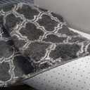 LOCHAS Luxury Shag Area Rug 8 x10 Feet Geometric Plush Fluffy Rugs, Extra Soft Carpet Moroccan Rugs for Bedroom Living Room Dorm Kids, High Pile Shaggy Floor Rug Decor, Dark Grey and White
