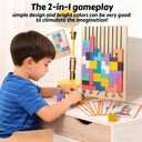 Wooden Montessori Russian Blocks Puzzle, 3D Stacking for Toddlers 3-6 Years Wooden Block, Montessori Educational Gift for Boys and Girls Board Game Educational Toys for Toddlers Brain Teasers