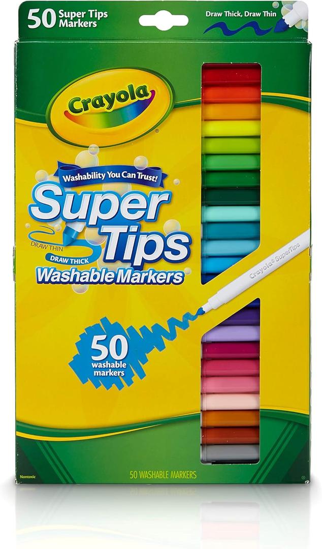 Crayola Super Tips Washable Markers Age 3+ - 50 Count