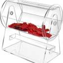 Acrylic Raffle Drum, Clear Raffle Ticket Drum Spinner Cage, Transparent Raffle Ticket Box for Lottery Games, Bingo, Raffle Balls