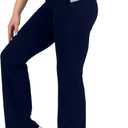 Nirlon Women's Bootcut Yoga Pants with Pockets (16, Navy Blue)