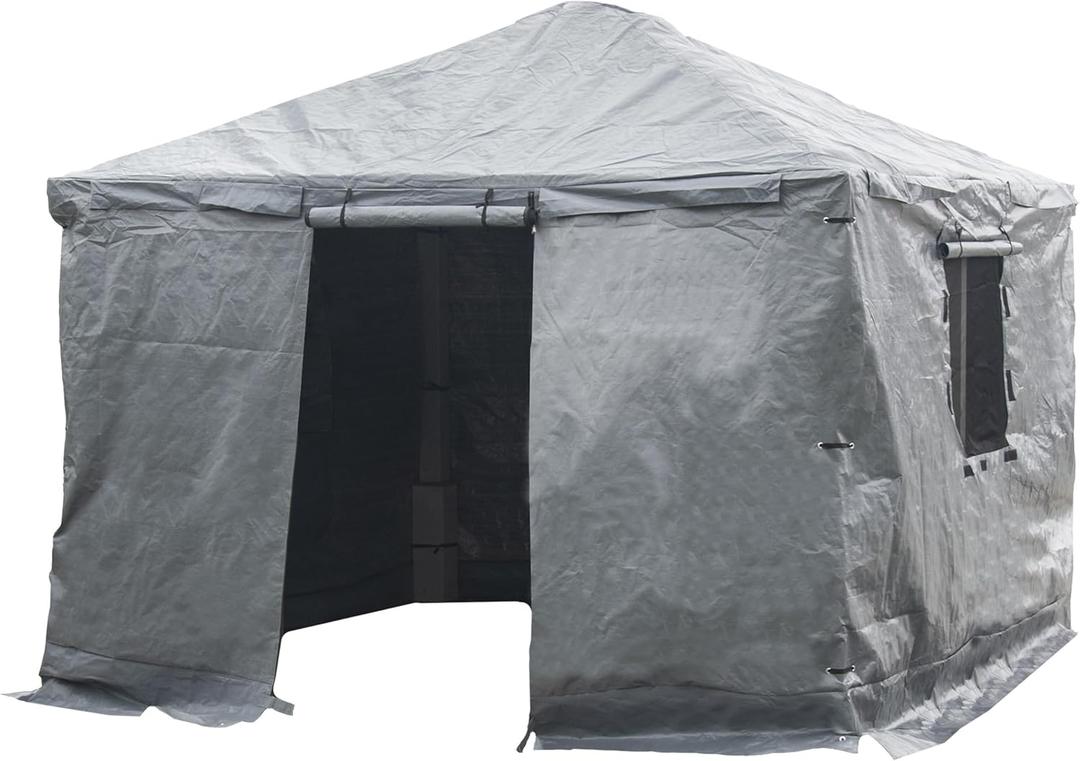 Sojag Winter Cover for Gazebos, Waterproof 8' x 8' Gazebo Accessory with Roll-Up Door, and Vented Panels, All-Season Outdoor Storage