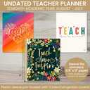 bloom daily planners New Undated Academic Year Teacher Planner & Calendar - 7 Period Lesson Plan Organizer Book with New Frosted Cover (9" x 11") - Learn with Joy
