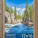 Rustic 12x16 Picture Frame, Reclaimed Barnwood Photo Frame with Real Glass, Distressed Natural Wood Frame for Wall Mount, Farmhouse Country Home Office Cabin Dcor