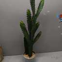 32.5”/82cm Tall Fake Cactus Plant Potted Large Cactus 'Euphorbia Accruensis Cactus' Big Cacti Plants Artificial Cactus for Home Garden Office Decor Housewarming Gifts Faux Cacti