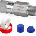 Boltigen 1/2 NPT One Way No Return Check Valve, High Pressure 6000PSI Spring Check Valve, Stainless Steel 316 In-line Ball Check Valve for Well, Pump, Tank, Backflow Prevention