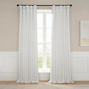 HPD Half Price Drapes - Faux Linen Curtains for Living Room (1 Panel) - 50W X 96L - Textured Room Darkening Curtains for Bedroom 96 Inches Long - Drapes for Home Decor, Birch