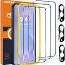 QHOHQ Screen Protector for Samsung Galaxy S25 Edge with Camera Lens Protector, Top 9H+ Tempered Glass, Full Coverage, Ultra Durable, with Easy Installation Tool [15+15 Pack]