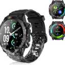 Military Smart Watches for Men (Answer/Can Call) Fitness Tracker Watch Heart Rate/Sleep Monitor 150+ Sports Tactical Mens Smart Watch Waterproof Rugged Smartwatches for Android/iPhone Compatible S10