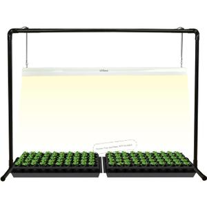 4 feet 40W LED Grow Light Stand Rack for Seedling,Growing Light for Indoor Plant,Natural White Light Full Spectrum LED Grow Light,Height Ajustable, Iron Pipe Frame, with ON/Off Switch