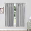Curtains 63 Inch Length 2 Panels Set for Bedroom, Light Filtering Shiny Soft Fabric Rod Pocket Window Drapes for Living Room, 40Wx63L Inches, 2 Panels