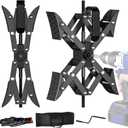 AUH X-Shaped RV Stabilizer Wheel Chock (Allows Drilling for Adjustment) Travel Trailer Stabilizers, Anti-Motion Tire RV Accessories for Tandem Axle RV Trailer Camping - 2 Pack (Black)