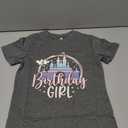 SWTJIC Girls Birthday Shirt Magical Kingdom Tshirt Little Girl Funny Birthday Vacation Trip Short Sleeve Tops Grey 6-7T