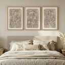 3 Piece Framed Neutral Botanical Wall Art Set, Large Farmhouse Floral Canvas Prints Paintings, Minimalist Wildflower Plant Artwork Decor for Living Room Bedroom Dining Room 16x24 Inch, 16W" x 24H"x3Pcs