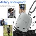 DamonLight Case for AirPods with Cleaner Kit Shockproof Protective Soft Silicone Case Cover with Keychain for Apple Airpods 4th Generation 2024 Released (Gray)