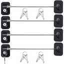 Hotop 4 Pack Fridge Cabinet Locks for Kids with Keys Self Adhesive Child & Baby Toddlers Proofing Mini Safety Locks for Refrigerator Deep Freezer 
Drawers Doors Latch(Black)