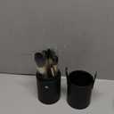 OMANIAC Makeup Brush Set Professional, 12 Pearlescent Wood Handle Makeup Brushes, Premium Cruelty-Free Synthetic Fiber Hair, Travel Make up Brushes Set with Case (Black). (13 Piece Set)