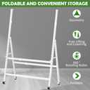 A-Frame Foldable Whiteboard Stand, Height and Width Adjustable, Mobile Stand with Wheels for All Heavy Duty Glass Blackboard, Chalkboard, Bulletin Board, Display Board, Drawing Board (White)