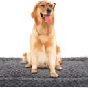 Washable Dog Bed Mat Ultra Soft Dog Crate Pad Comfy Fluffy Pet Kennel Beds Dog Sleeping Mattress for Large Jumbo Medium Small Dogs, 41 x 27 Inch, Gray (Grey)