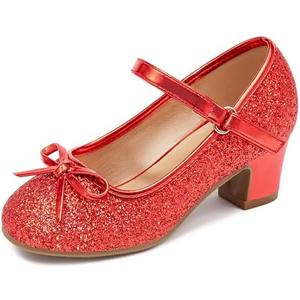 Osinnme Girls Dress Shoes Princess Shoes Sparkle Toddler High Heels Wedding Party Prom Footwear Cute Flower Mary Jane Pumps for Little Kids 2