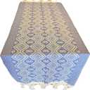 Mexican Handmade Diamonds Rebozo Shawl (Blue)