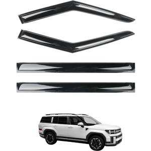 Tape-On Window Visors 4-Piece Compatible with 2024-2026 Santa Fe | For Hyundai Santa Fe Sun Rain Guards Window Deflectors Shield Shade Smoke