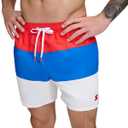 Starter Men's Quick Dry Lightweight Volley Colorbock Swim Trunk (Red, XXL)