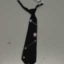 Black Tie for Women Girls Pre-Tied Womens Tie with Metal Chain Accessories Adjustable Necktie for School Shirt