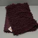 Walensee Bathroom Rug Non Slip Bath Mat (24x17 Inch Burgundy) Water Absorbent Super Soft Shaggy Chenille Machine Washable Dry Extra Thick Perfect Absorbant Best Small Plush Carpet for Shower Floor