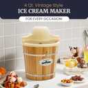 Elite Gourmet Maxi-Matic EIM-924L 4 quart Old Fashioned Electric Ice Cream Maker, Pine Bucket