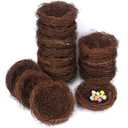 15 PCS 5.9 Inch Artificial Bird Nest for Crafts, Handicraft Rattan Bird's Nest, Small Bird Nest, Bird Nest Decorating Kit for Holiday, Table, Garden, DIY Terrarium Decor