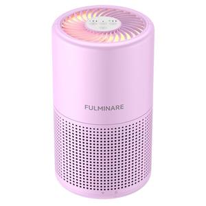 FULMINARE Air Purifiers for Home Bedroom H13 HEPA Air Purifier, 3 Speeds, Timer, 24dB, Small Mini Air Purifier with Night Light, Purple