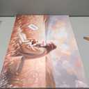 Jesus And Lamb Canvas Wall Art Christ Jesus Finds The Lost Lamb The Shepherd Painting Picture Wall Decor Religious Beliefs Poster Print Artwork for Living Room Bedroom Church Home Decoration (24"L x 16"W)