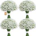 MARTINE MALL 36 Pcs Babys Breath Artificial Flowers, White Baby Breath Flowers Artificial Bulk Real Touch Fake Babys Breath Flowers Faux Gypsophila for Wedding Party Home Floral Arrangement Decor