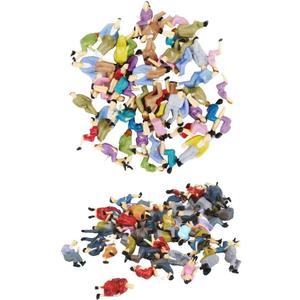 LoveinDIY 100 Piece O Scale Diorama Train Painted People Figures