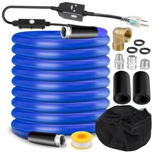 BHB Upgraded 100 FT Heated Water Hose 5/8"ID Compatible With RV -45 ℉ Antifreeze Energy Saving Thermostat RV Accessories, With Storage Bag And 4 Types Of Adapters