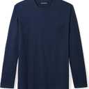 Amazon Essentials Men's Regular-Fit Crewneck Long-Sleeve T-Shirts (Blue, M)