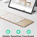 Samsers Foldable Bluetooth Keyboard with Touchpad - Portable Wireless Keyboard with Holder, Rechargeable Full Size Ultra Slim Pocket Folding Keyboards for Android Windows iOS Tablet & Laptop - Gold