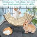 Hamiledyi Chinchilla Wooden Suspension Bridge Platform Toy, Small Animal Climbing Toys for Guinea-Pigs Sugar Glider Squirrel and Other Small Animals (Birch)