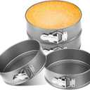 4 Pcs 8 Inch Non Stick Springform Pan with Removable Bottom Carbon Steel Round Springform Cheesecake Pan with Stainless Steel Spring Buckles for Baking Kitchens Restaurant(Gray)