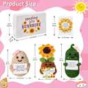 3 x Gifts for Women - Cute Cheer Up Gift for Wife, Sunflower Gifts for Women, Positive Crochet Gift for Grandma, Sister, Daughter, Granddaughter, Friend