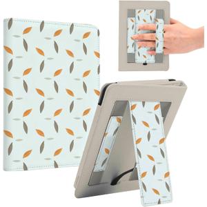 ForeverSong Magnetic Case for Kindle Paperwhite (6.8"/7") - Auto Wake/Sleep Cover with Dual Hand Strap, Card Pocket and Stand Feature, Compatible with Kindle colorsoft 2024.Blue Grid