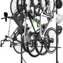 Bknius 52" Wide Floor Bike Rack Garage Free Standing with 5 Hooks, Vertical Bike Stand Bicycle Storage, Bike Hangers for Garage Indoor Use for 5 Bicycles, Thick Metal Black Floor Mount