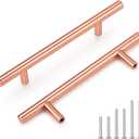 15 Pack Rose Gold Cabinet Handles and Knobs - 4 Inch (102mm) Hole Centers Solid Stainless Steel Kitchen Cabinet Hardware Pulls for Drawers, Dressers & Cabinets - Modern Cabinet Door Handles