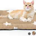 Mora Pets Cat Bed for Indoor Cats Washable Dog Crate Pad Cute Star Dog Bed Mat for Small Dogs Pet Kennel Pad for Cage Soft Flat Puppy Kitten Cushion for Sleeping Anti-Slip Brown 22 x 13