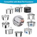 16 Pack Replacement Filters for Cat/Dog Water Fountain - Stainless Steel, 67oz/2L Adjustable Water Flow, Super Quiet