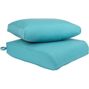 SHERBECK Replacement Patio Cushion Covers, Water & Fade Resistant Olefin Fabric Zipper Anti-Slip Straps Fits 24x20x4in, Teal 2 Pack