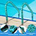 Pinkunn 2 Pcs 4 feet Pool Handrail Cover with Zippers Flamingo Palm Leaf Swimming Pool Hand Rail Slip Resistant Cover(Palm Leaf)
